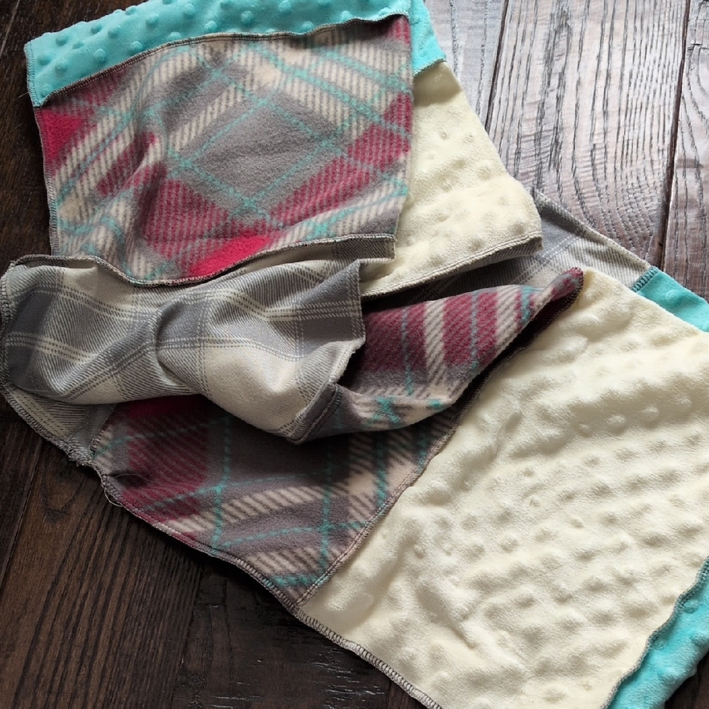 Handmade Mixed Plaids and Minky Fleece & Flannel Infinity Cowl Ring Scarf
